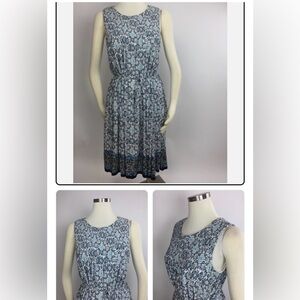 Loft Smocked Floral Tie Waist Dress